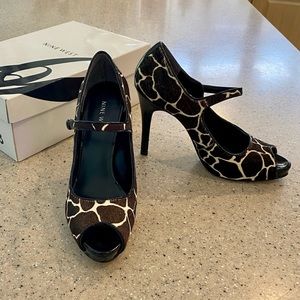 Nine West size 6.5 brown black heels